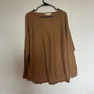 Michael Kors Women’s XL, Layer, Casual Academia, Neutral, Basic Tan Knit Sweater
